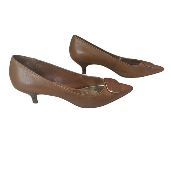 Lauren Ralph Lauren Kitten Heel Leather Pumps in Tan Women’s Sz 8.5 - Picture 2 of 8